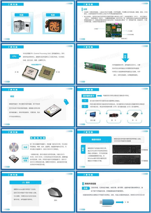 蓝色简约风计算机操作入门培训PPT模板 熊猫办公精选推荐